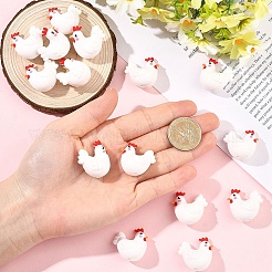独立記念日テーマシリコンビーズ8個  ホワイト  ひよこ  28.5x18x26mm  穴：3mm&nbsp;SIL-YW0002-39