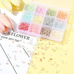 2400色のフロストガラスビーズ12個  双円錐形  金箔  多面カット  ミックスカラー  4.5x3.5mm  穴：1mm  200個/カラー&nbsp;FGLA-FS0001-02