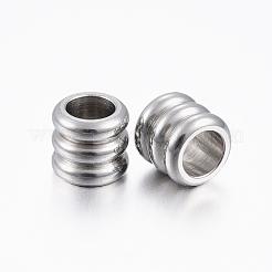 変色防止316ステンレススチールスペーサービーズ  コラム  ステンレス鋼色  4.5x5mm  穴：3mm&nbsp;STAS-H376-58