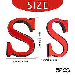 アクリル鏡ウォールステッカーデカール  EVAフォーム付き  アルファベット  文字.s  100x64x1mm  フォーム：100x64x11mm&nbsp;DIY-CN0001-13B-S