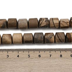 天然石ピクチャージャスパービーズ連売り  コラム  9~10x10mm  穴：1mm  約40個/連  15.55インチ（39.5cm）&nbsp;G-G275-D19-10x10mm