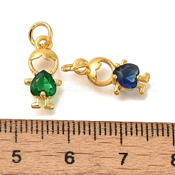 Rack Plating Brass Micro Pave Cubic Zirconia Charms&nbsp;KK-I716-23G