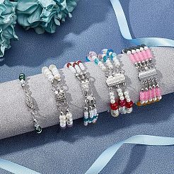 50セット5スタイルのステンレススチールボックスクラスプ  マルチ連クラスプ  長方形と馬の目  ステンレス鋼色  10セット/スタイル&nbsp;STAS-UN0022-93P