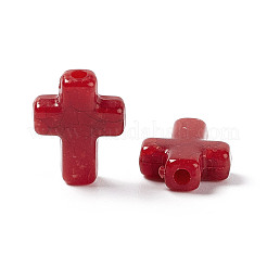 クラックオペークアクリルビーズ  模造ターコイズ  クロス  ミックスカラー  16.5x12.5x4.5mm  穴：2mm  約893個/500g&nbsp;OACR-C006-41
