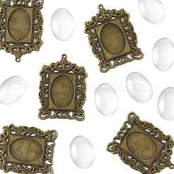 DIY Rectangle Pendant Making Kits&nbsp;DIY-FS0009-38