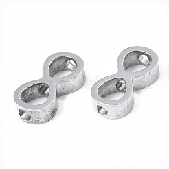 変色しにくい304ステンレススチールビーズ  無限大  ステンレス鋼色  14.5x7x3mm  穴：2mm&nbsp;STAS-S079-182A-P