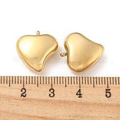 304ステンレスペンダント  ハートチャーム  14KGP本金メッキ  16x15.5x7mm  穴：1.5mm&nbsp;STAS-L022-197G