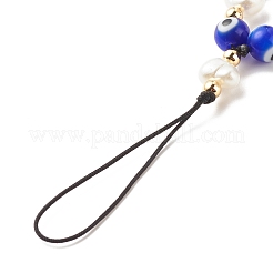 Handmade Evil Eye Lampwork Mobile Straps&nbsp;HJEW-JM00690