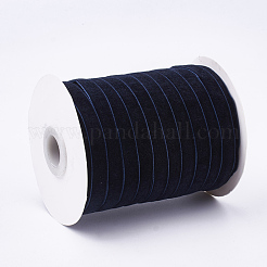 シングルフェイスベルベットリボン  ミッドナイトブルー  3/8インチ（9.5~10mm）  約50ヤード/ロール（45.72メートル/ロール）&nbsp;SRIB-T004-01-01