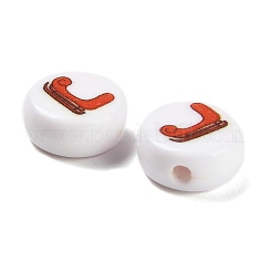 Christmas Theme Printed Opaque Acrylic Beads&nbsp;OACR-R004-01D