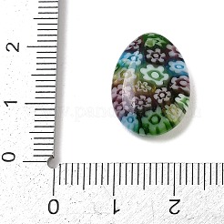 手作りミッレフィオーリガラスペンダント  ティアドロップ  カラフル  18x13.5x4.5mm  穴：1~1.1mm&nbsp;LAMP-G166-06F