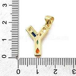 Brass Micro Pave Clear Cubic Zirconia Pendants&nbsp;KK-G521-01G-Y-01