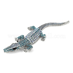 Alloy Rhinestones Alligator Brooches&nbsp;JEWB-S022-07C