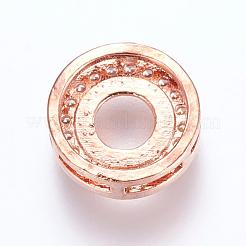 Brass Micro Pave Cubic Zirconia Cabochon Connector Open Back Settings&nbsp;ZIRC-G116-20RG