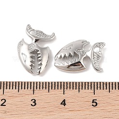真鍮チャーム  カドミウムフリー＆ニッケルフリー＆鉛フリー  魚  プラチナメッキ  18.5x13x3mm  穴：1.8mm&nbsp;KK-Q816-42P