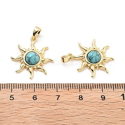Synthetic Turquoise Pendants&nbsp;KK-B129-14G-02