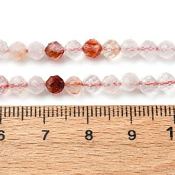 天然鉄含有石英ビーズ連売り  ラウンド  多面カット  4~4.5mm  穴：0.7mm  約89個/連  15.08~15.24''（38.3~38.7センチメートル）&nbsp;G-B142-A01-4mm