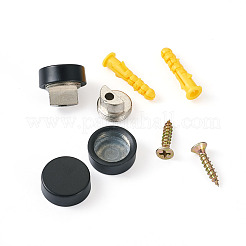 亜鉛合金ガラス固定クランプ付属品  プラスチックプラグ付き  ステンレス鋼色  29.5x8mm  穴：4.3mm  4個/セット&nbsp;X1-SW-TAC0001-26