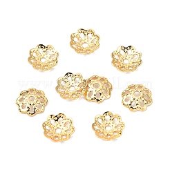 シェグレース真鍮ビーズキャップ  カドミウムフリー＆ニッケルフリー＆鉛フリー  花  18KGP本金メッキ  6.5x6.5x1.5mm  穴：1mm&nbsp;XGRPCU187-280G