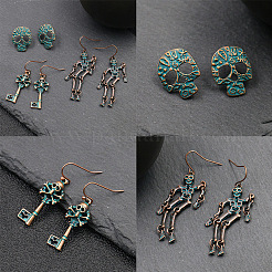 Punk Rock Style Halloween Alloy Earrings Sets&nbsp;X-EJEW-F238-27