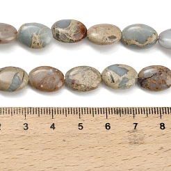天然アクアテラジャスパービーズ連売り  印象ジャスパー  フラットオーバル  9.5~10x13.5~14x5~6mm  穴：1.2mm  約30個/連  15.75~15.94''（40.5センチメートル）&nbsp;G-Z110-G01-10x14mm