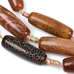 Natural Fire Crackle Agate Beads Strands&nbsp;G-P605-E01-01A