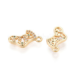 Brass Micro Pave Cubic Zirconia Charms&nbsp;KK-N263-142B-G