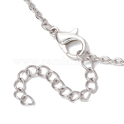Glass Faceted Teardrop Pendant 304 Stainless Steel Cable Pendant Necklaces for Women&nbsp;NJEW-JN05297