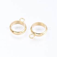 201 ステンレス鋼チューブベイル  ループベイル  リング  ゴールドカラー  12x9x2.5mm  穴：2mm  7mm内径&nbsp;STAS-P198-66E-G