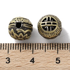 チベットスタイルのブラスビーズ  カドミウムフリー＆鉛フリー  花  アンティークブロンズ  10x9mm  穴：2mm&nbsp;KK-M284-47AB