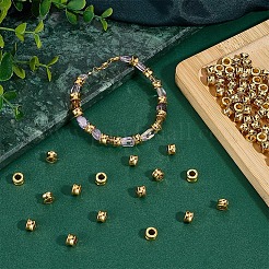 チベット風合金ヨーロピアンビーズ100個  大穴ビーズ  バレル  アンティーク黄金  8x5.5mm  穴：4mm&nbsp;FIND-PH0029-09AG