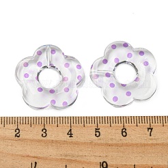 Transparent Printed Acrylic Beads&nbsp;OACR-H124-05B-06