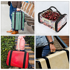 ナイロン製の荷物ストラップ  梱包用ストラップ  プラスチックバックル付き  ブラック  1130~1840x490x1.5~12mm&nbsp;FIND-WH0367-233B