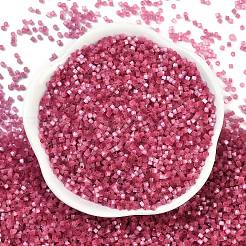 模造猫目ガラスシードビーズ  染め  シリンダー  サクランボ色  1.6x1.3mm  穴：0.8mm  約1333個/10g&nbsp;X1-SEED-H003-03X