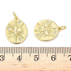 Brass Micro Pave Clear Cubic Zirconia Pendants&nbsp;KK-Z120-60B-G