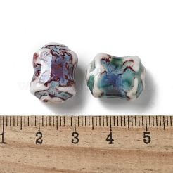 手作りの陶器ビーズ  ナゲット  カラフル  17~18x12.5~13.5x8.5~9.5mm  穴：2mm&nbsp;PORC-L080-E03