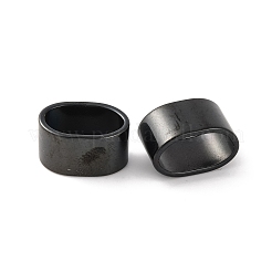 イオンプレーティング（IP）304ステンレススチールスライドチャーム  オーバル  ブラック  9x14x8mm  穴：6.5x12mm&nbsp;STAS-S133-01EB-03