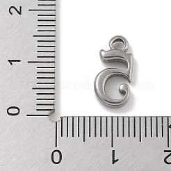 変色防止304ステンレススチールチャーム  5のチャーム  ステンレス鋼色  13.5x6.5x2.7mm  穴：1.8mm&nbsp;STAS-D197-03P