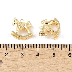真鍮製チャーム  カドミウムフリー＆ニッケルフリー＆鉛フリー  馬  18KGP本金メッキ  12.5x14x6.8mm  穴：1.4mm&nbsp;KK-Q816-30G