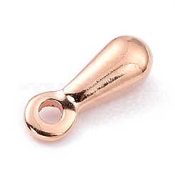 304ステンレススチールチャーム  アジャスターチェーンドロップ  ティアドロップ  ローズゴールド  7.5x2.5x2.3mm  穴：1mm&nbsp;STAS-P142-16RG