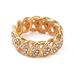 Ion Plating(IP) 304 Stainless Steel Cubic Zirconia Wide Band Rings&nbsp;RJEW-K270-07C-07G
