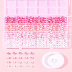 100Pcs 4 Colors Spray Painted ABS Plastic Imitation Pearl Beads&nbsp;OACR-FS0002-09A