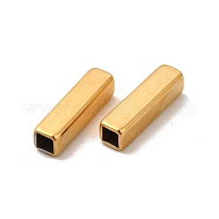 イオンプレーティング（IP）304ステンレスビーズ  長方形  18KGP本金メッキ  15x4x4mm  穴：2.8x2.8mm&nbsp;STAS-H179-04A-G