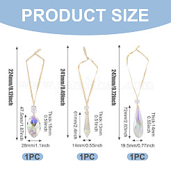 3Pcs 3 Styles Glass Suncatchers for Outdoor Garden Hanging Decoration&nbsp;HJEW-TADJ0001-04