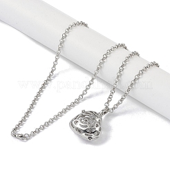 Brass Rhinestone Pendant Necklaces&nbsp;NJEW-G089-16E-P