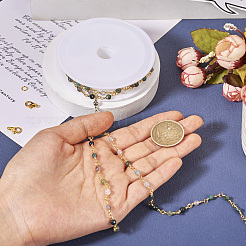 DIY チェーン ブレスレット ネックレス メイキング キット  天然モスアゲートビーズチェーンを含む  合金の留め金  アイアン製丸カン  チェーン：1m /セット&nbsp;DIY-TA0006-09B