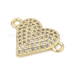 Brass Micro Pave Clear Cubic Zirconia Connector Charms&nbsp;CU-CBA3C32-17G