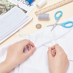 25mポリエステルムカデリボン  洋服アクセサリー  ホワイト  1/4インチ（7.5mm）  約27.34ヤード（25m）/カード&nbsp;OCOR-WH0078-94E