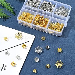 アイロンビーズキャップ140個  花  ミックスカラー  6~14x3.5~4.5mm  穴：1~1.5mm&nbsp;IFIN-FS0001-42