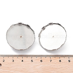 変色しない304ステンレススチールのブローチベースセッティング  フラットラウンド  ステンレス鋼色  31x4mm  トレイ：30.5mm&nbsp;FIND-D035-02D-P